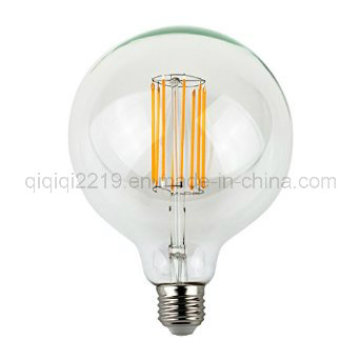 8W G125-8L E27 220V Clear Dimmable LED Filament Bulb with IC Driver